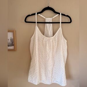 Dreams Co. | Plus Size Elegant White Eyelet Women's Tank Top | Size 18/20